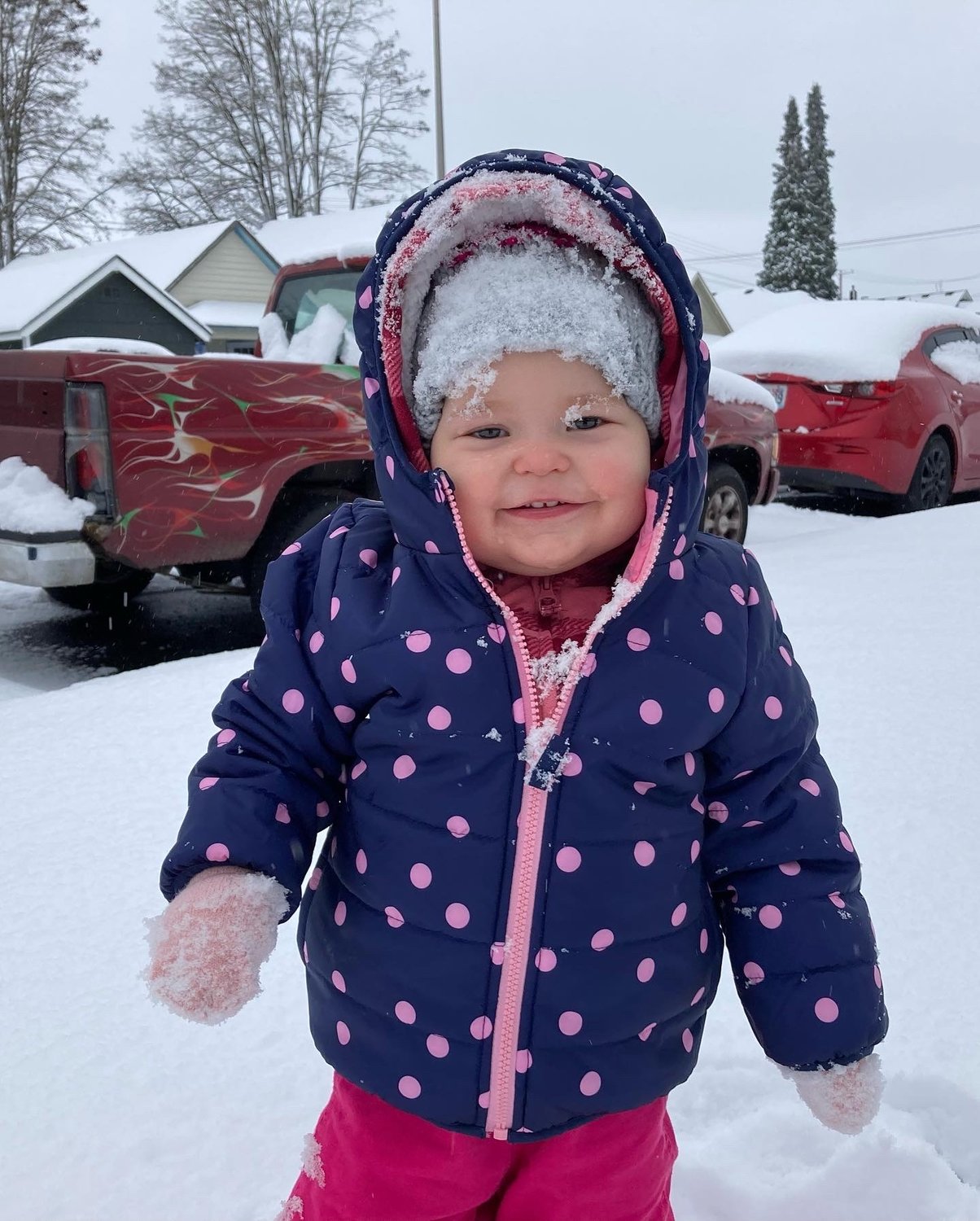 “Lorelai’s first big girl snow!” wrote Andrea Scott, who submitted this photo.